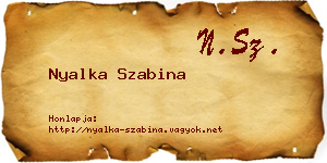 Nyalka Szabina névjegykártya
